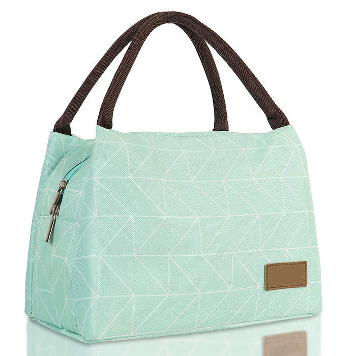 Geometry Green Reusable Lunch Bags Cooler Tote Modern Picnic Lunch Bag